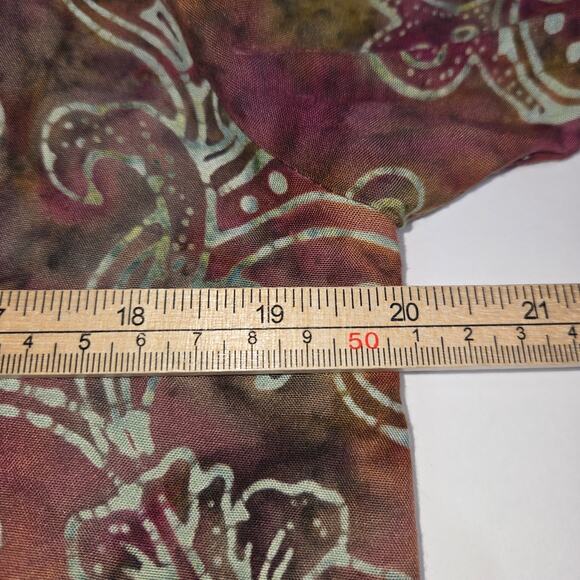 Soft Surroundings Womens PS Petite Small Hooded Top Batik Colorful Sharkbite Hem - Picture 9 of 11